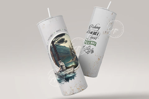 Camping 20 oz Skinny Tumbler Sublimation, Fishing Tumbler Wrap Png, Adventure Tumbler Design, Fishing Is Not Just A Sport Its A Way Of Life Sublimation Syre Digital Creations 