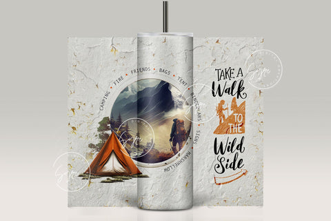 Camping 20 oz Skinny Tumbler Sublimation, Trekking Tumbler Wrap Png, Adventure Tumbler Design, Camping Tent Tumbler, Camping Affirmations Sublimation Syre Digital Creations 
