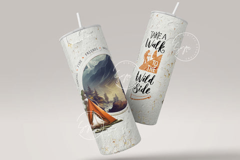 Camping 20 oz Skinny Tumbler Sublimation, Trekking Tumbler Wrap Png, Adventure Tumbler Design, Camping Tent Tumbler, Camping Affirmations Sublimation Syre Digital Creations 