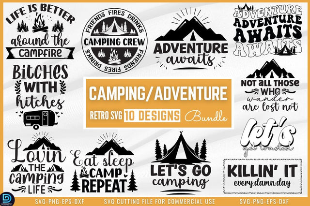 Camping Adventure SVG Bundle SVG DESIGNISTIC 