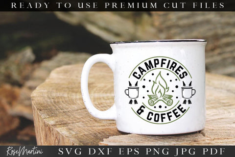 Camping And Coffee SVG Bundle | 10 Cut Files Designs SVG RoseMartiniDesigns 