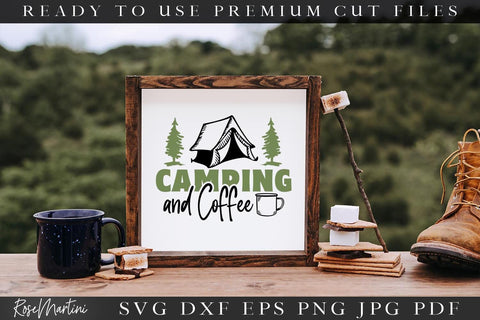 Camping And Coffee SVG Bundle | 10 Cut Files Designs SVG RoseMartiniDesigns 