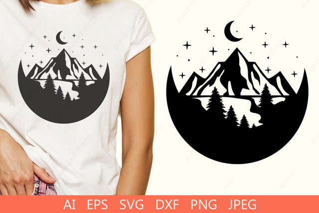 Camping badge svg, Nature silhouette dxf, Outdoors clipart SVG AnastasiyaArtDesign 