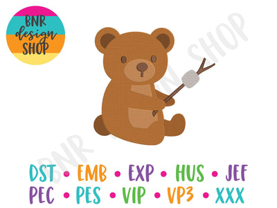 Camping Bear Machine Embroidery Design Embroidery/Applique DESIGNS BNRDesignShop 