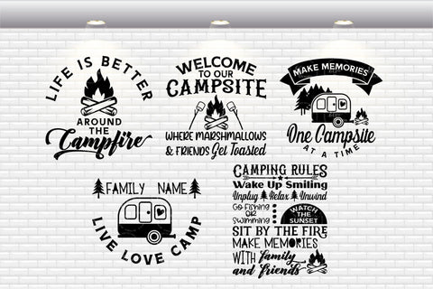 Camping Bucket Bundle - SVG, PNG, DXF, EPS SVG Elsie Loves Design 