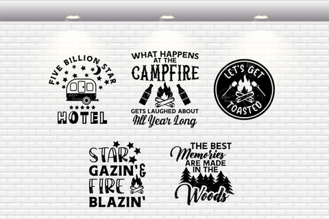 Camping Bucket Bundle - SVG, PNG, DXF, EPS SVG Elsie Loves Design 