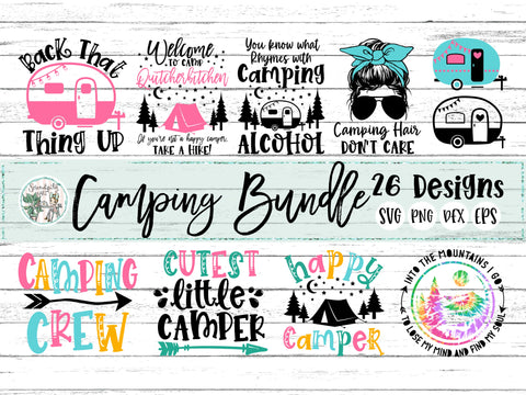 Camping Bundle - 26 Cut File Designs - SVG - PNG - DXF - EPS SVG Serendipity and Art 