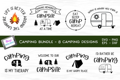 Camping Bundle - 8 camping SVG designs SVG Stacy's Digital Designs 