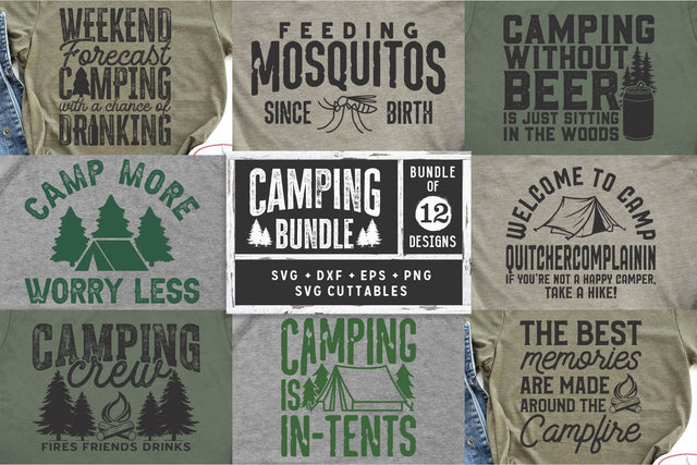 Camping Bundle svg - Camping SVG - Shirt Design - Cut File - svg - dxf - eps - png - Silhouette - Cricut SVG Svg Cuttables 