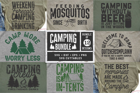 Camping Bundle svg - Camping SVG - Shirt Design - Cut File - svg - dxf - eps - png - Silhouette - Cricut SVG Svg Cuttables 