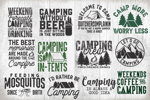 Camping Bundle svg - Camping SVG - Shirt Design - Cut File - svg - dxf - eps - png - Silhouette - Cricut SVG Svg Cuttables 