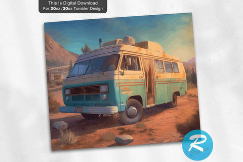 Camping Car 20 oz / 30 oz Skinny Tumbler Sublimation Regulrcrative 