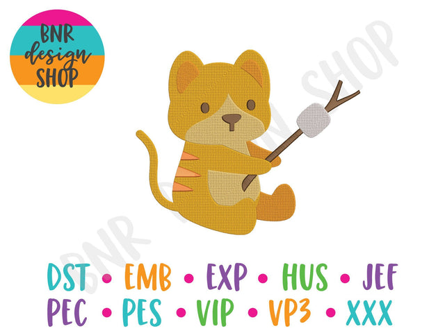 Camping Cat Machine Embroidery Design Embroidery/Applique DESIGNS BNRDesignShop 