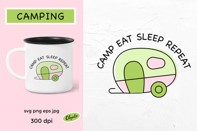 Camping Clipart. Camping Mug. Camping Quotes PNG, SVG Sketch DESIGN Olga Terlyanskaya 