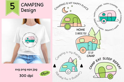 Camping Clipart. Camping Quotes. Camping Bundle PNG, SVG Sublimation Olga Terlyanskaya 