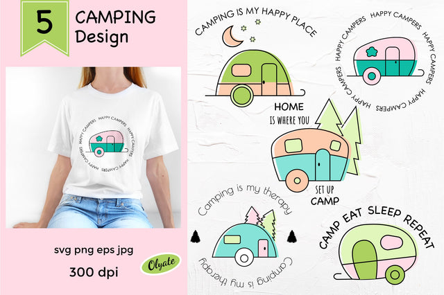 Camping Clipart. Camping Quotes. Camping Bundle PNG, SVG Sublimation Olga Terlyanskaya 