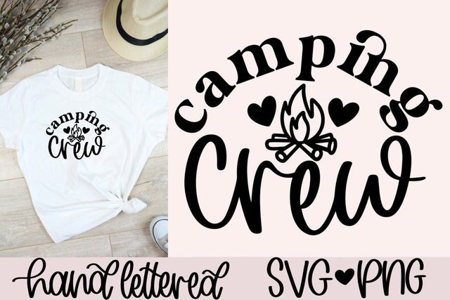 Camping crew svg, camper svg, camping svg, camping shirt svg, hand lettered svg, camping trip svg, camping mug svg, camping squad svg SVG AnitaAlyiaLettering 