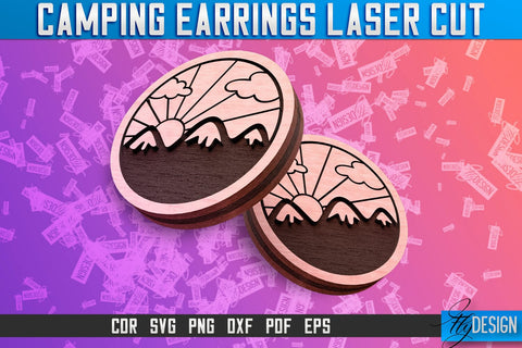Camping Earrings Laser Cut SVG | Accessories Laser Cut SVG Design | CNC Files SVG Fly Design 