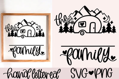 Camping family sign svg, camping last name svg, camping family name svg, camping monogram svg, hand lettered svg, welcome camper svg SVG AnitaAlyiaLettering 