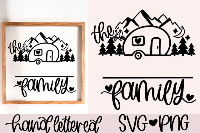 Camping family sign svg, camping last name svg, camping family name svg, camping monogram svg, hand lettered svg, welcome camper svg SVG AnitaAlyiaLettering 