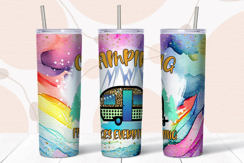 Camping Fixes Everything I Camping Tumbler Sublimation PNG Sublimation Happy Printables Club 