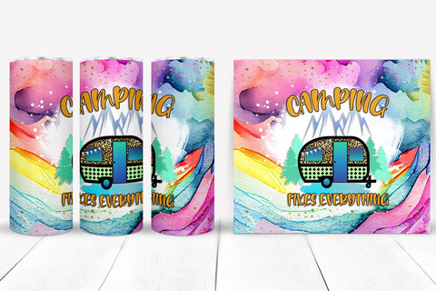 Camping Fixes Everything I Camping Tumbler Sublimation PNG Sublimation Happy Printables Club 