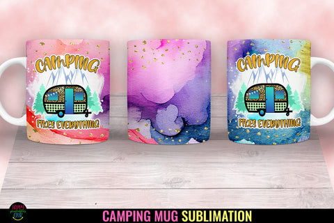 Camping Fixes Everything Mug Sublimation I Camping Mug Wrap Sublimation Happy Printables Club 