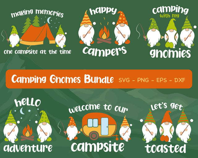 Camping Gnomes Svg Bundle, Camping Gnome Svg, Camping Svg Bundle SVG SvgMonkeys 