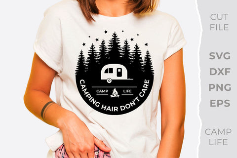 Camping hair dont care svg, Camp life svg, Camping SVG KMarinaDesign 