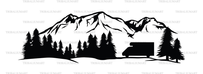 Camping in the mountains SVG TribaliumArtSF 
