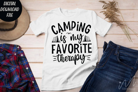 Camping is my favorite therapy, Adventure Shirt,Camping Shirt svg, Happy camping svg SVG Isabella Machell 