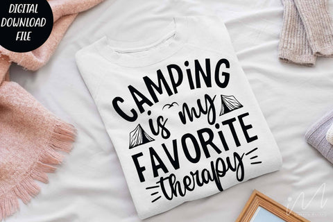 Camping is my favorite therapy, Adventure Shirt,Camping Shirt svg, Happy camping svg SVG Isabella Machell 