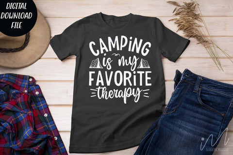 Camping is my favorite therapy, Adventure Shirt,Camping Shirt svg, Happy camping svg SVG Isabella Machell 