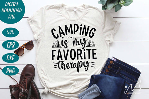 Camping is my favorite therapy, Adventure Shirt,Camping Shirt svg, Happy camping svg SVG Isabella Machell 