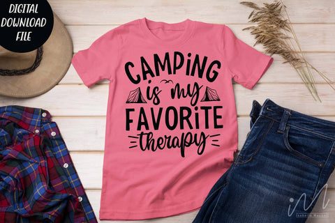 Camping is my favorite therapy, Adventure Shirt,Camping Shirt svg, Happy camping svg SVG Isabella Machell 