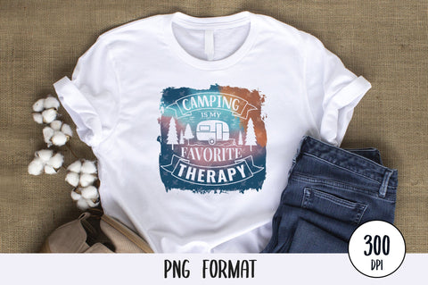 Camping Is My Favorite Therapy, Camping and Adventure PNG Background Sublimation SVG futivesvg 