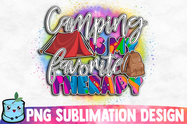 Camping Is My Favorite Therapy Sublimation Design Sublimation MintyMarshmallows 