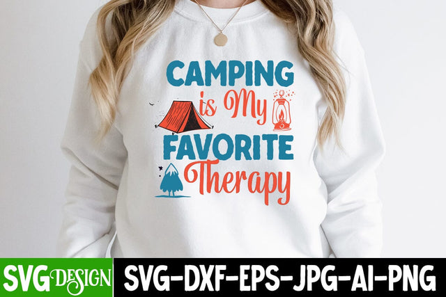 Camping is my Favorite Therapy SVG Cut File, Camping is my Favorite Therapy SVG Design, Camping SVG Design, Happy Camping SVG ,Camper SVG Design, Adventure SVG Design SVG BlackCatsMedia 