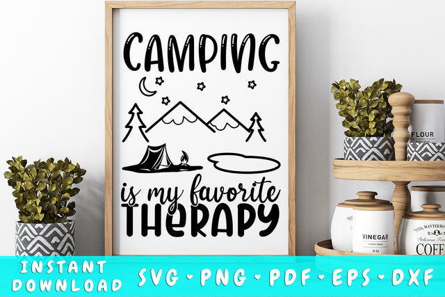 Camping Is My Favorite Therapy SVG SVG HappyDesignStudio 