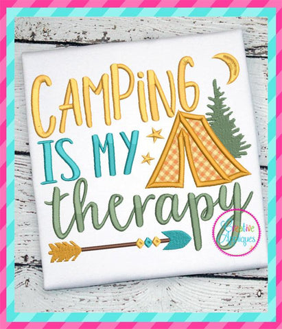Camping Is my Therapy Applique Embroidery/Applique Creative Appliques 