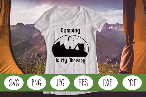 Camping Is My Therapy | Camping Life SVG | Camping Scene SVG SVG Angel Lynne Designs 