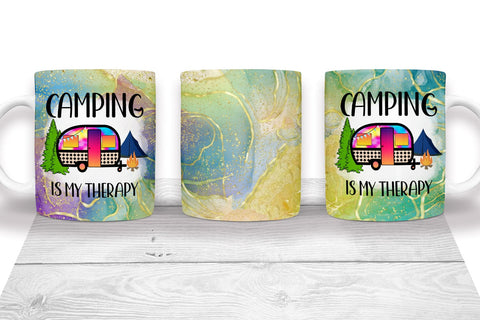 Camping Is My Therapy I Camping Mug Sublimation I Outdoor Mug Sublimation Happy Printables Club 