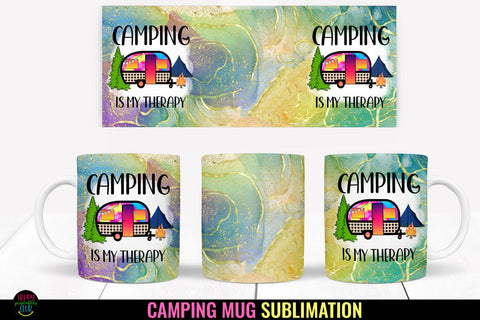 Camping Is My Therapy I Camping Mug Sublimation I Outdoor Mug Sublimation Happy Printables Club 