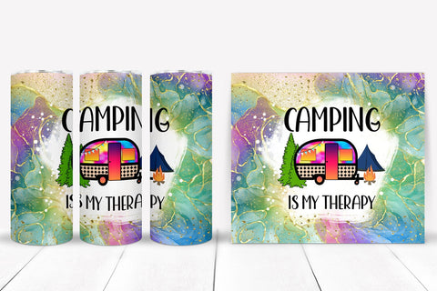 Camping Is My Therapy I Camping Tumbler Sublimation PNG Sublimation Happy Printables Club 