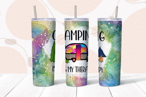 Camping Is My Therapy I Camping Tumbler Sublimation PNG Sublimation Happy Printables Club 