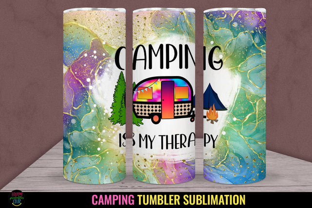 Camping Is My Therapy I Camping Tumbler Sublimation PNG Sublimation Happy Printables Club 