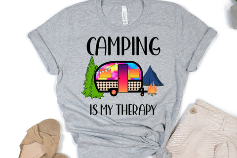 Camping is My Therapy Sublimation Design Sublimation Happy Printables Club 
