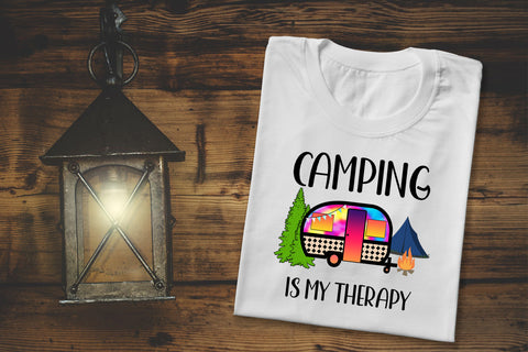 Camping is My Therapy Sublimation Design Sublimation Happy Printables Club 