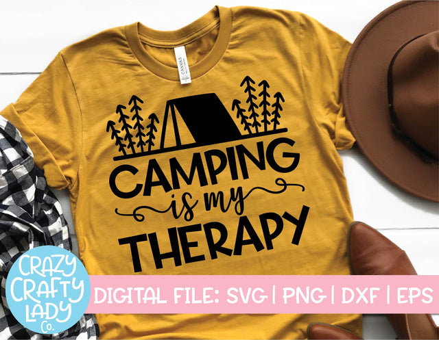 Camping Is My Therapy | Summer SVG Cut File SVG Crazy Crafty Lady Co. 