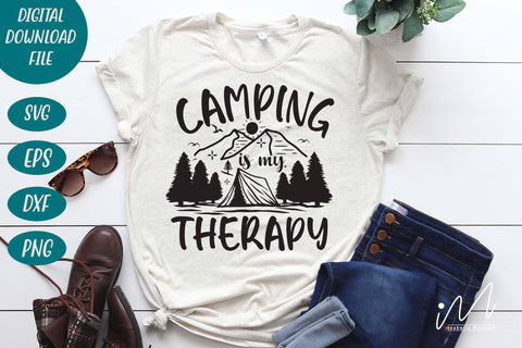 Camping is my therapy svg, Camp t shirt, Happy camping svg,camping cricut SVG Isabella Machell 